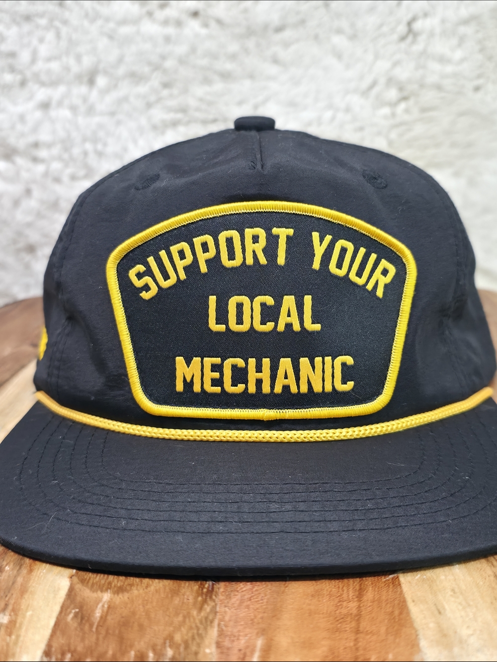Support Your Local Mechanic Black & Yellow Patch Trucker Hat